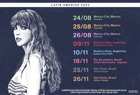 Taylor Swift will visit Mexico City, Mexico, Buenos Aires, Argentina and Rio de Janeiro and São Paulo, Brazil for concerts later in 2023. See how to get tickets.